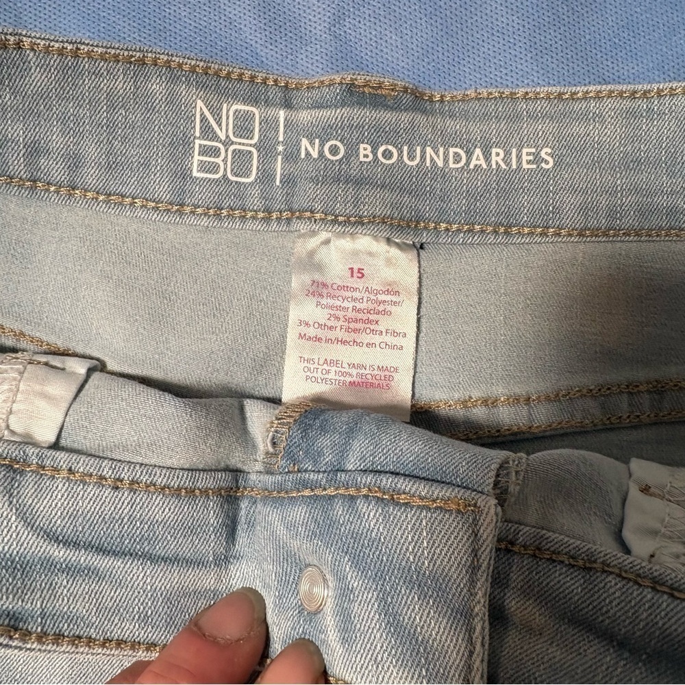 Blue Jean Shorts Light Wash Cuffed Hem super high rise mom - Picture 15 of 15